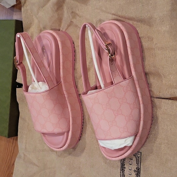 NIB Gucci Platform Slingback Sandal Sz37 - Picture 5 of 9